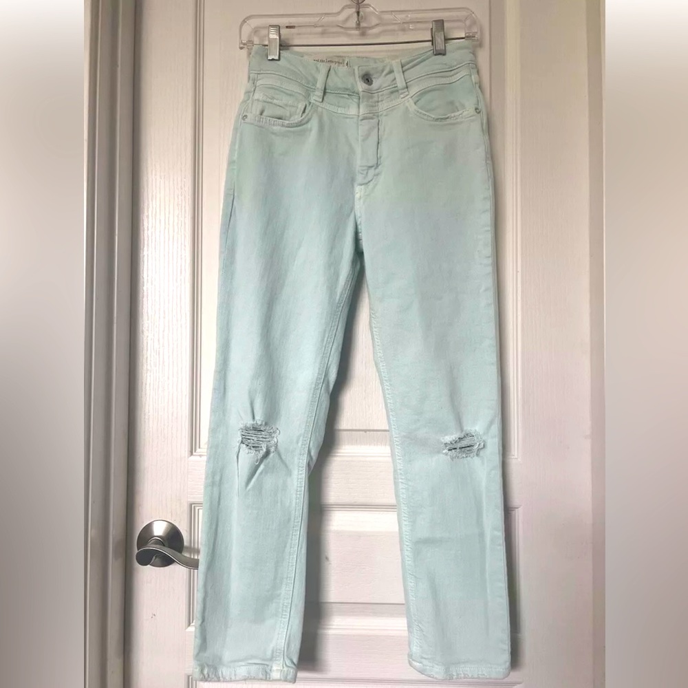 Pilcro and The Letterpress by Anthropologie Jeans sz 27. Mint denim.